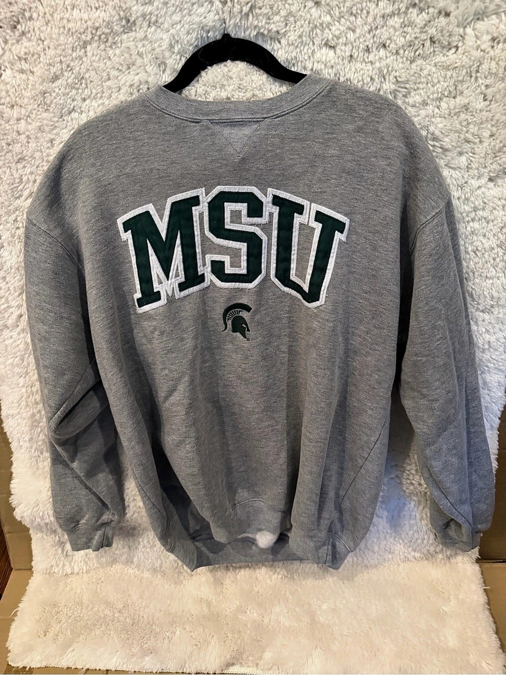 J. America Michigan State University MSU Applique Crewneck Sweatshirt MSU